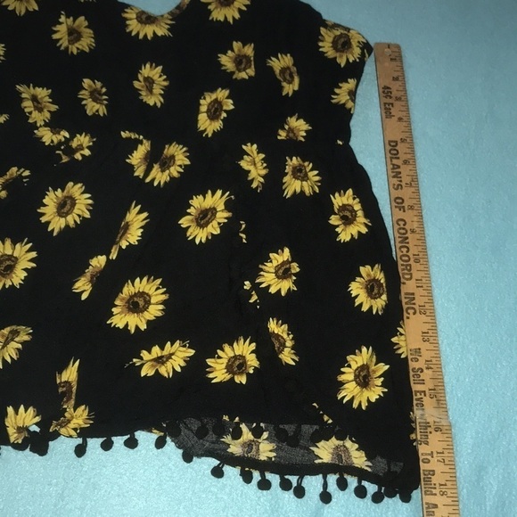 𝅺ZANZEA sunflower romper Pom Pom tassel trim elastic waistband size XXL - Picture 8 of 8